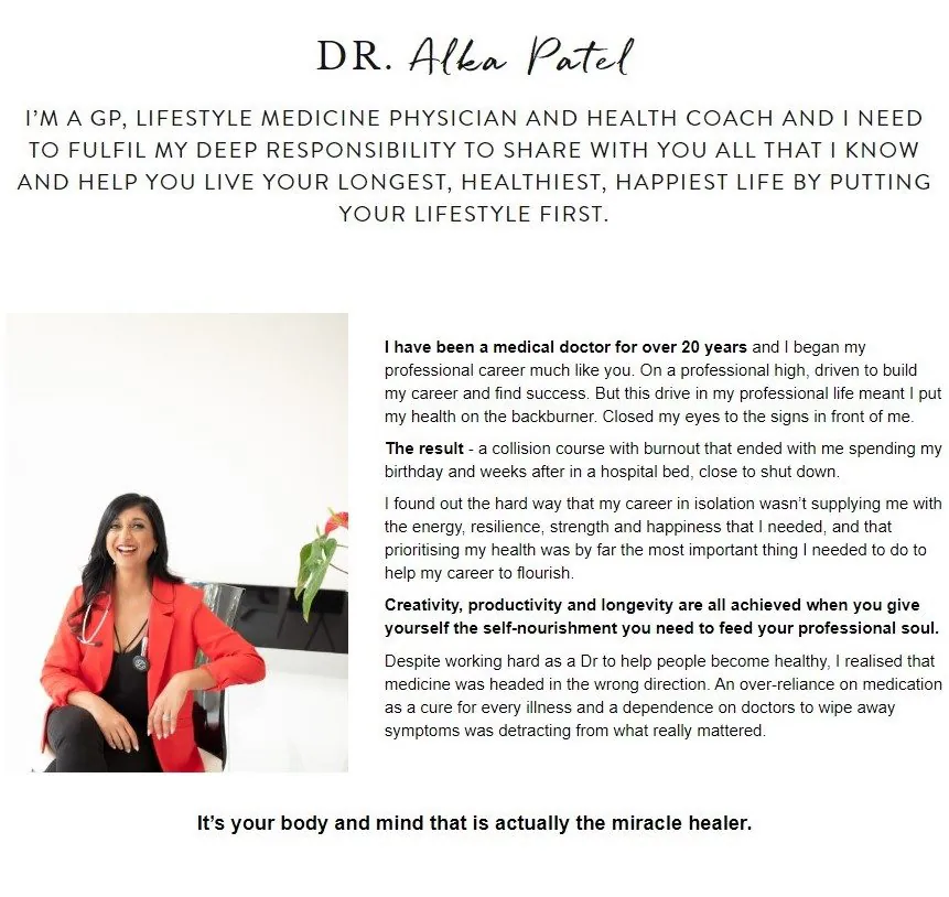 website copywriting for lifestyle coach